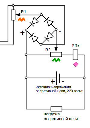 схема цепи реле РПк